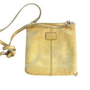 Fossil leather crossbody bag in Yellow Gold
